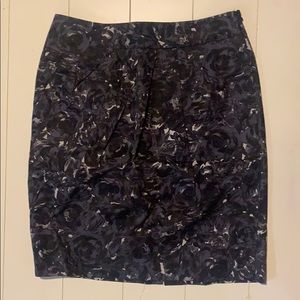 LOFT Dark Floral Shift Skirt